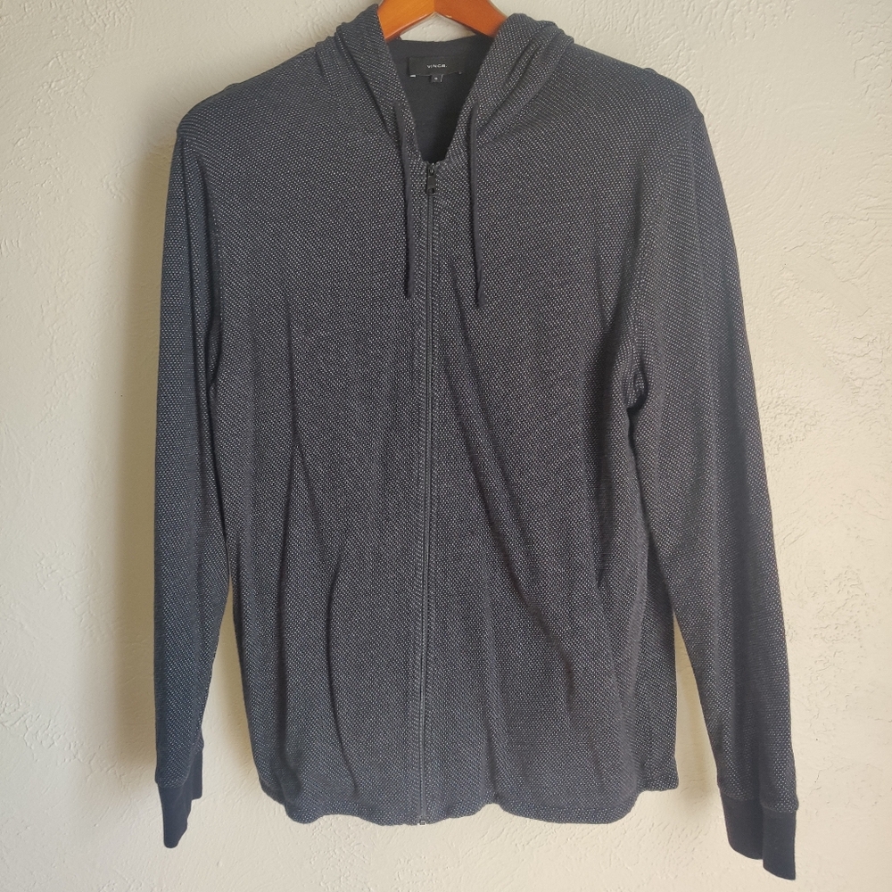 Vince Cotton Hoodie Zip Sweater
